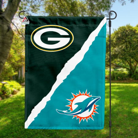 Packers vs Dolphins House Divided Flag, NFL House Divided Flag