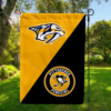 Nashville Predators vs Pittsburgh Penguins House Divided Flag, NHL House Divided Flag