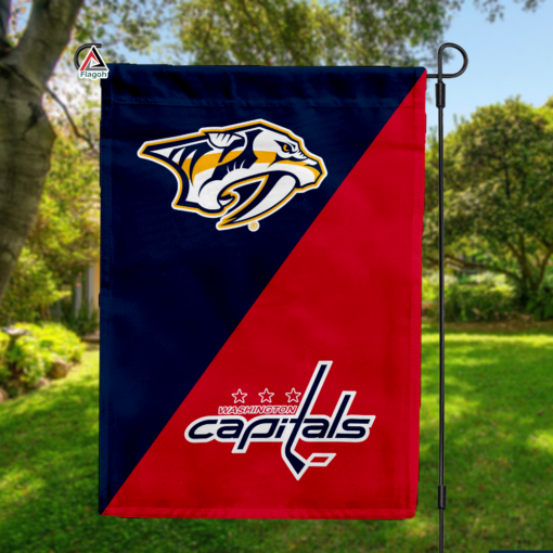 Predators vs Capitals House Divided Flag, NHL House Divided Flag