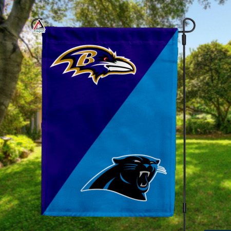Ravens vs Panthers House Divided Flag, NFL House Divided Flag