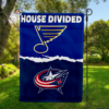 St. Louis Blues vs Columbus Blue Jackets House Divided Flag, NHL House Divided Flag
