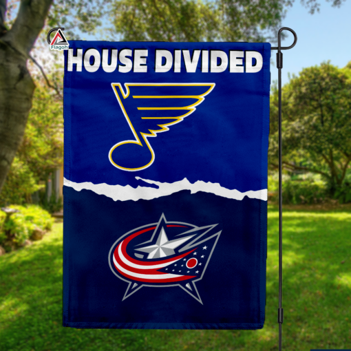 Blues vs Blue Jackets House Divided Flag, NHL House Divided Flag