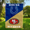 Indianapolis Colts vs San Francisco 49ers House Divided Flag, NFL House Divided Flag
