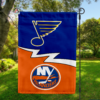 St. Louis Blues vs New York Islanders House Divided Flag, NHL House Divided Flag