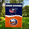 Columbus Blue Jackets vs New York Islanders House Divided Flag, NHL House Divided Flag