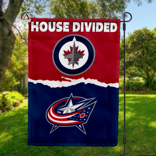 Jets vs Blue Jackets House Divided Flag, NHL House Divided Flag