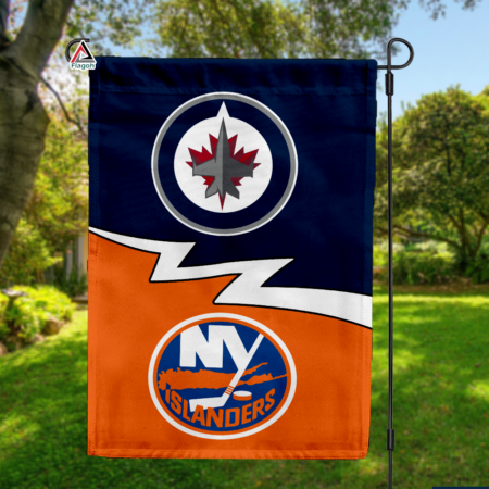 Jets vs Islanders House Divided Flag, NHL House Divided Flag