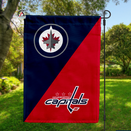 Jets vs Capitals House Divided Flag, NHL House Divided Flag