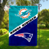 Miami Dolphins vs New England Patriots House Divided Flag, NFL House Divided Flag