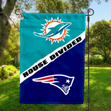 Dolphins vs Patriots House Divided Flag, NFL House Divided Flag