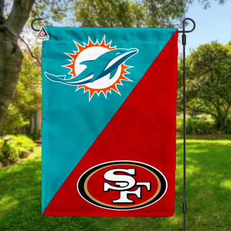Dolphins vs 49ers House Divided Flag, NFL House Divided Flag