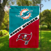 Miami Dolphins vs Tampa Bay Buccaneers House Divided Flag, NFL House Divided Flag