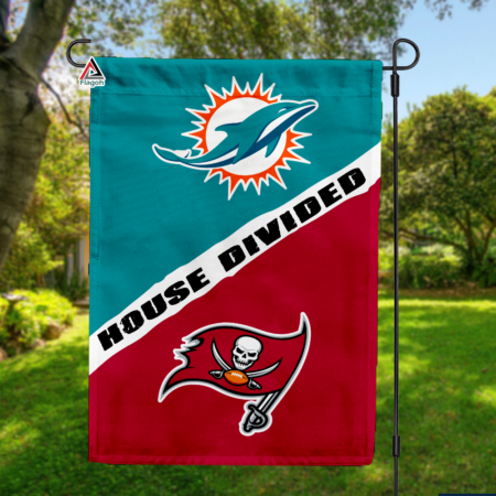 Dolphins vs Buccaneers House Divided Flag, NFL House Divided Flag