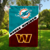 Miami Dolphins vs Washington Commanders House Divided Flag, NFL House Divided Flag