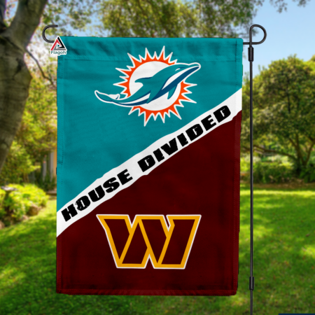 Dolphins vs Commanders House Divided Flag, NFL House Divided Flag