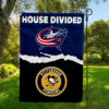 Columbus Blue Jackets vs Pittsburgh Penguins House Divided Flag, NHL House Divided Flag