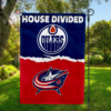 Edmonton Oilers vs Columbus Blue Jackets House Divided Flag, NHL House Divided Flag