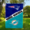 New England Patriots vs Miami Dolphins House Divided Flag, NFL House Divided Flag