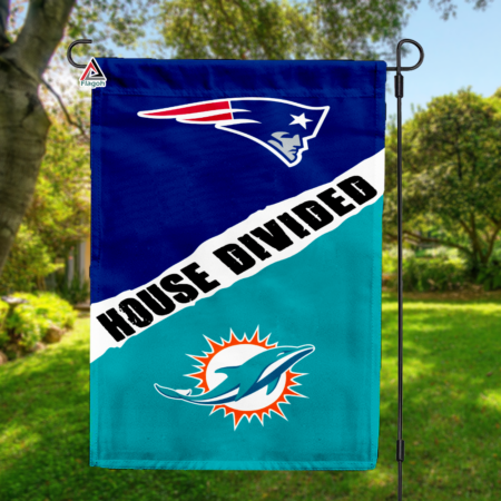 Patriots vs Dolphins House Divided Flag, NFL House Divided Flag