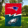 New England Patriots vs Philadelphia Eagles House Divided Flag, NFL House Divided Flag