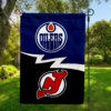 Edmonton Oilers vs New Jersey Devils House Divided Flag, NHL House Divided Flag