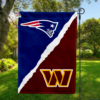 New England Patriots vs Washington Commanders House Divided Flag, NFL House Divided Flag