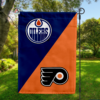 Edmonton Oilers vs Philadelphia Flyers House Divided Flag, NHL House Divided Flag
