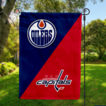 Oilers vs Capitals House Divided Flag, NHL House Divided Flag