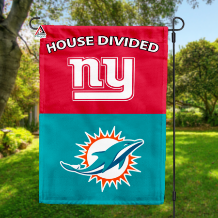Giants vs Dolphins House Divided Flag, NFL House Divided Flag