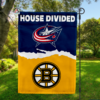 Columbus Blue Jackets vs Boston Bruins House Divided Flag, NHL House Divided Flag