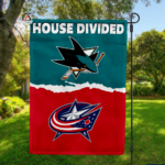 Sharks vs Blue Jackets House Divided Flag, NHL House Divided Flag