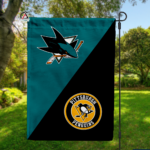 Sharks vs Penguins House Divided Flag, NHL House Divided Flag