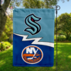 Seattle Kraken vs New York Islanders House Divided Flag, NHL House Divided Flag