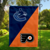 Vancouver Canucks vs Philadelphia Flyers House Divided Flag, NHL House Divided Flag