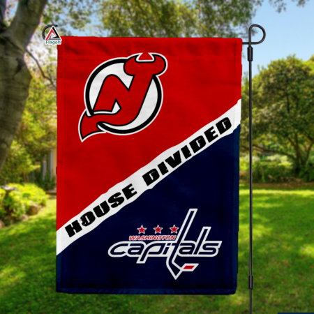 Devils vs Capitals House Divided Flag, NHL House Divided Flag