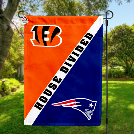 Bengals vs Patriots House Divided Flag, NFL House Divided Flag