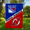 New York Rangers vs New Jersey Devils House Divided Flag, NHL House Divided Flag