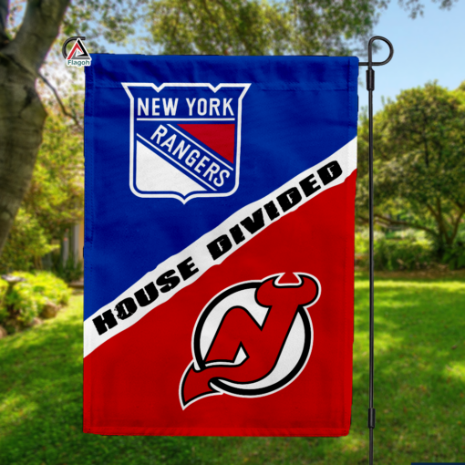 Rangers vs Devils House Divided Flag, NHL House Divided Flag