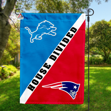Lions vs Patriots House Divided Flag, NFL House Divided Flag