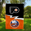 Philadelphia Flyers vs New York Islanders House Divided Flag, NHL House Divided Flag