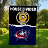 Pittsburgh Penguins vs Columbus Blue Jackets House Divided Flag, NHL House Divided Flag