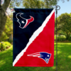 Houston Texans vs New England Patriots House Divided Flag, NFL House Divided Flag