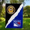 Pittsburgh Penguins vs New York Rangers House Divided Flag, NHL House Divided Flag