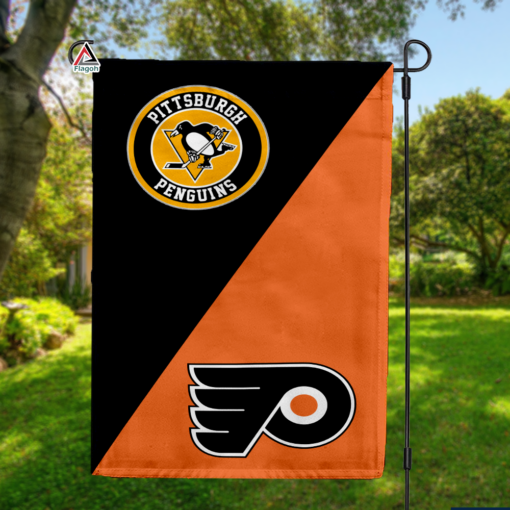 Penguins vs Flyers House Divided Flag, NHL House Divided Flag