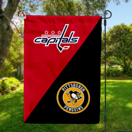 Capitals vs Penguins House Divided Flag, NHL House Divided Flag