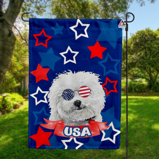Bichon Frise 4th of July Garden Flag, Bichon Frise Dog Independence Day Flag