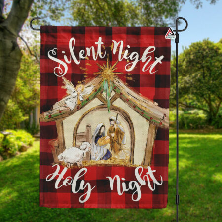 Silent Holy Night Garden Flag, Christmas Nativity Scene Flag