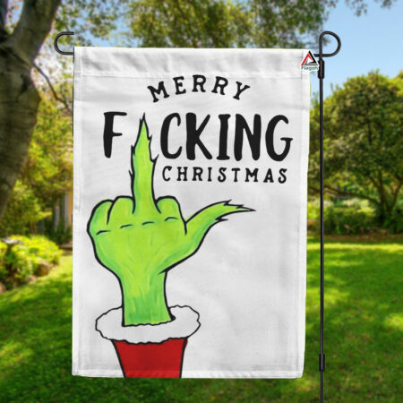 Merry Fucking Christmas Garden Flag, Funny Xmas Yard Decor