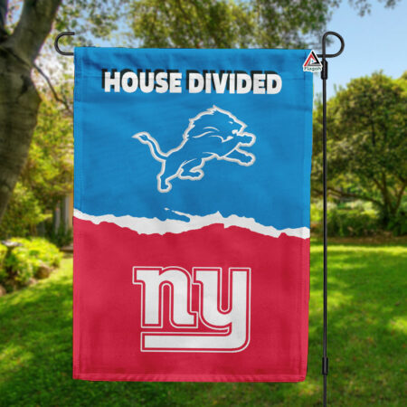 Lions vs Giants House Divided Flag, NFL House Divided Flag