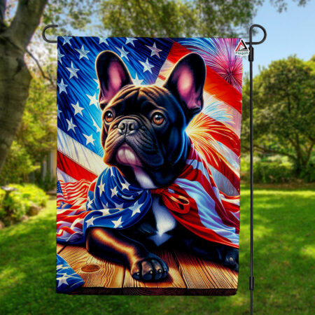 French Bulldog American USA Flag, 4th of July Dog Lover Flag, Dog Breed Independence Day Garden Flag